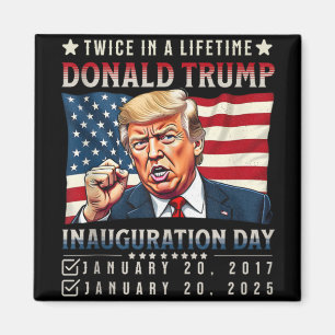 Aimant Deux Fois Dans L'Inauguration Du Président Trump D