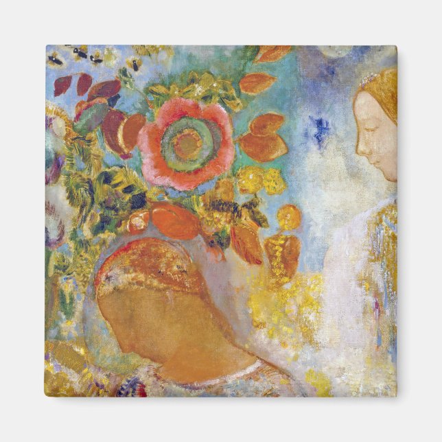 Aimant Deux jeunes filles parmi les fleurs, Redon (Devant)