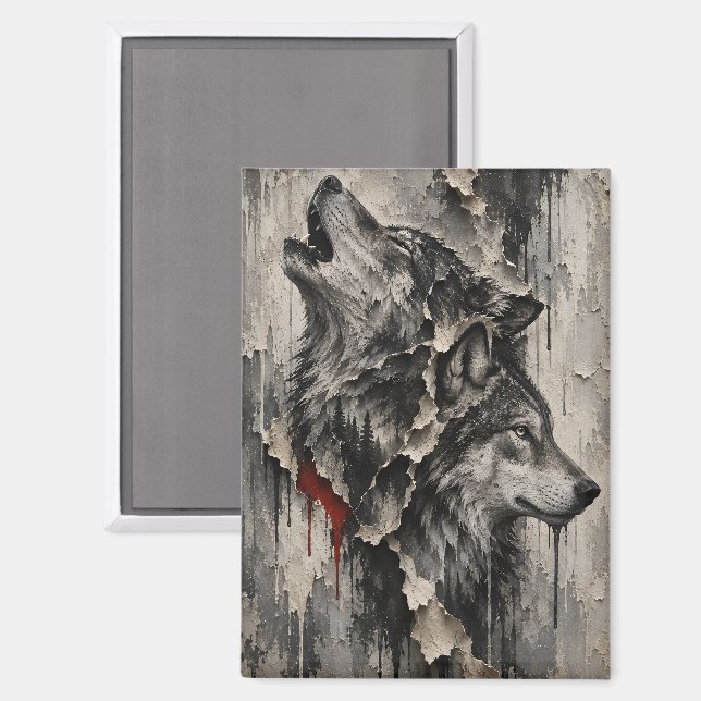 Aimant Deux Loups, Un Cœur (Recto/Verso)