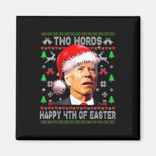 Aimant Deux mots Heureux 4 de Pâques Joe Biden Noël