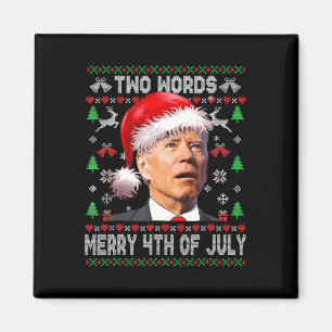 Aimant Deux mots Joyeux 4 juillet Joe Biden Noël