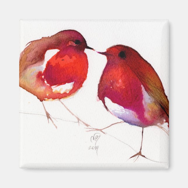 Aimant Deux petits oiseaux d'encre 2014 (Devant)