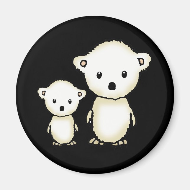 Aimant Deux Petits Ours Polaires (Devant)
