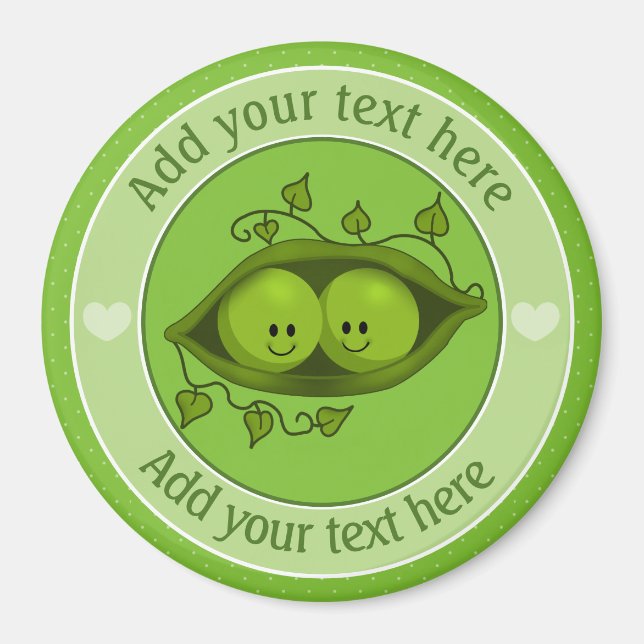 Aimant Deux Pois Dans Un Pois Personnalisé (Devant)