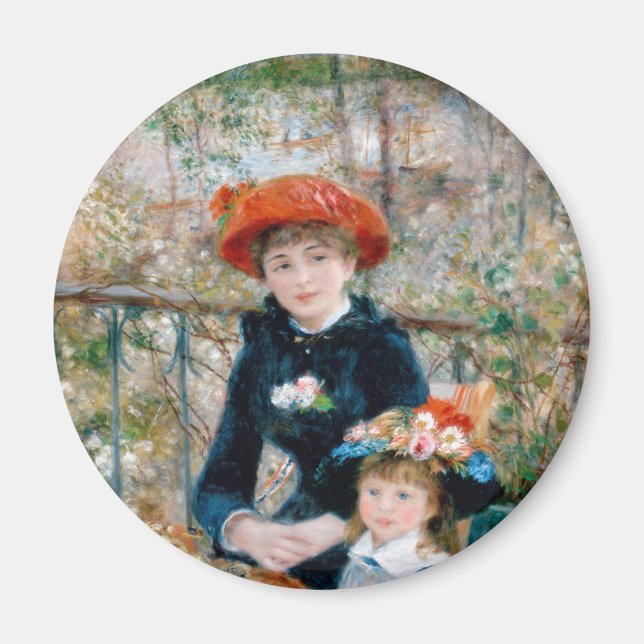 Aimant Deux Soeurs en Terrasse par Renoir. Impression d'a (Devant)