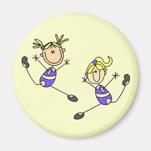 Aimant Deux Tshirts de gymnaste fille blonde et cadeaux