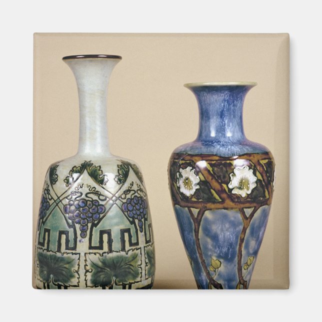Aimant Deux vases Doulton par Eliza Simmance, vers 1880 (Devant)
