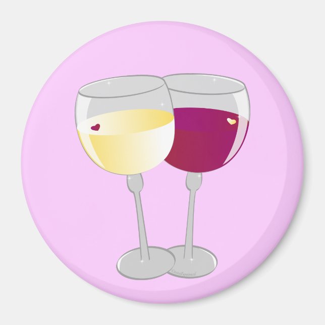 Aimant Deux verres de vin (Devant)