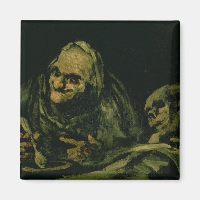 Aimant Deux Vieux Hommes Mangent (Devant)