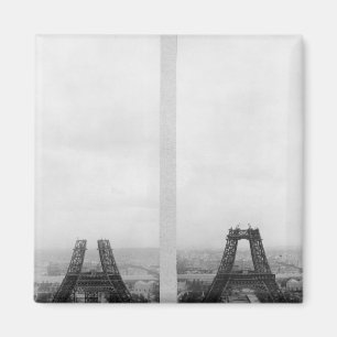 Aimant Deux vues de la construction d'Eiffel
