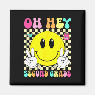 Aimant Deuxième année sourire rétro rentrée scolaire prem