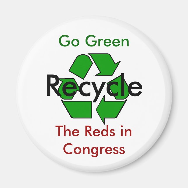 Aimant Devenez écolo - Recycler les rouges au Congrès (Devant)