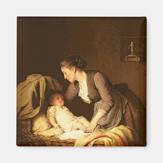 Aimant Dévêtir le bébé, 1880 (Devant)