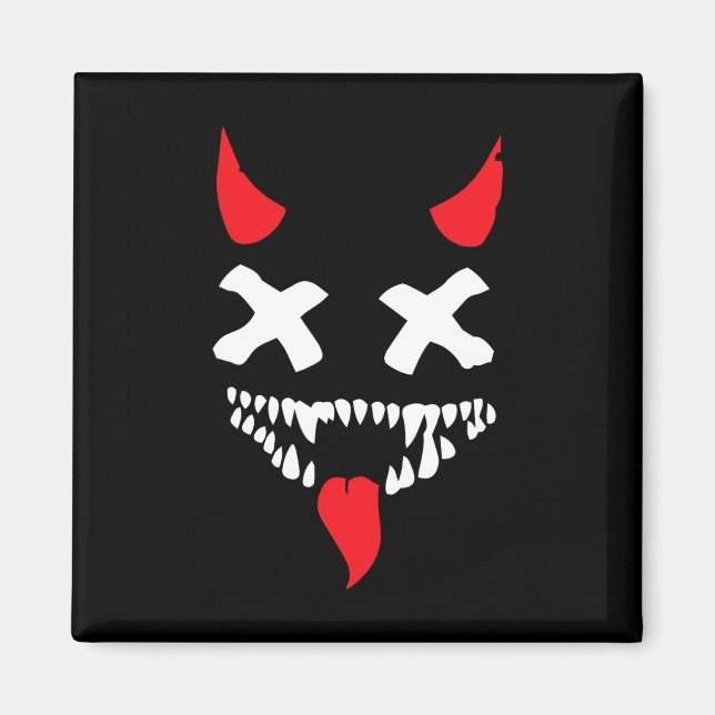 Aimant Devil Visage Lazy Halloween Costume d'effroi Dépla (Devant)