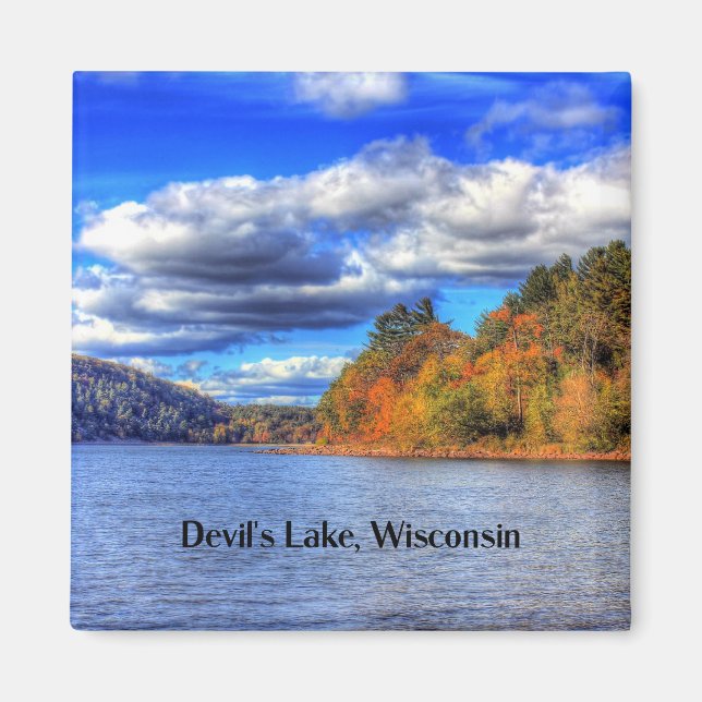 Aimant Devil's Lake, Wisconsin photo pittoresque (Devant)