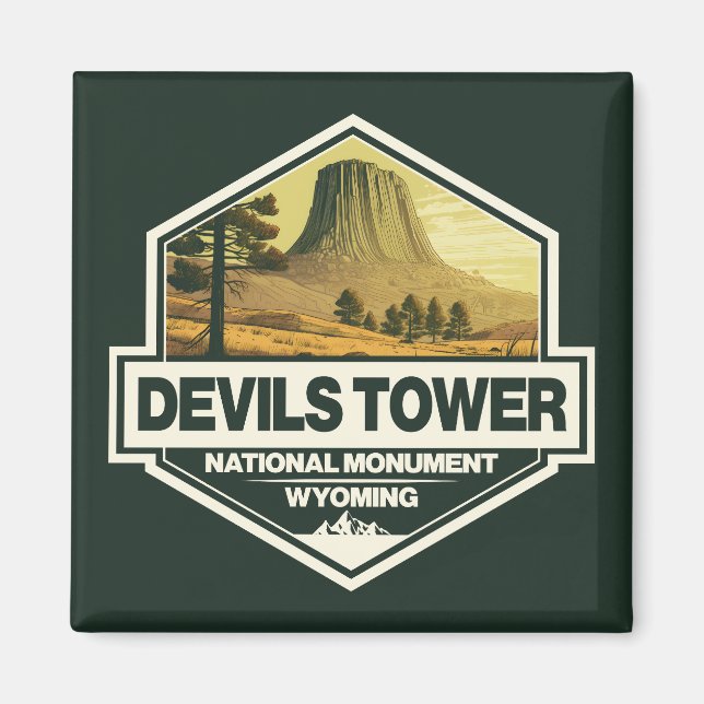 Aimant Devils Tower National Monument Voyage Art Vintage (Devant)