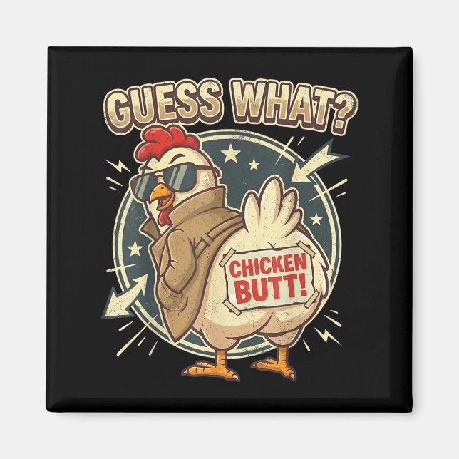 Aimant Devine quoi cul de poulet  (Devant)