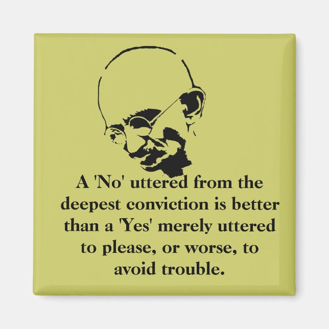 Aimant Devis Personnalisable Mohandas Gandhi (Devant)
