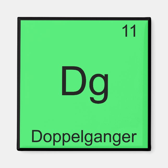 Aimant Dg - Doppelganger Symbole d'élément de chimie drôl (Devant)