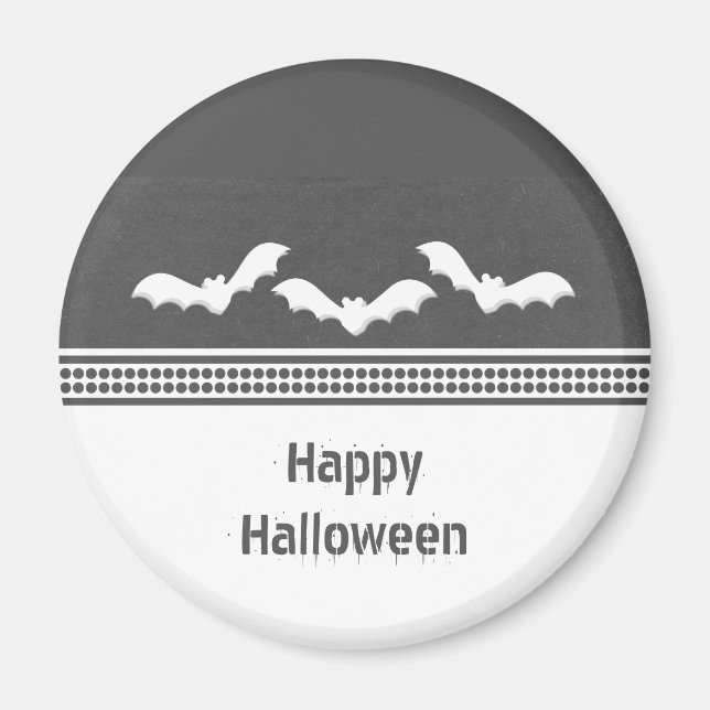 Aimant D'Halloween Batty, Gris Sombre (Devant)