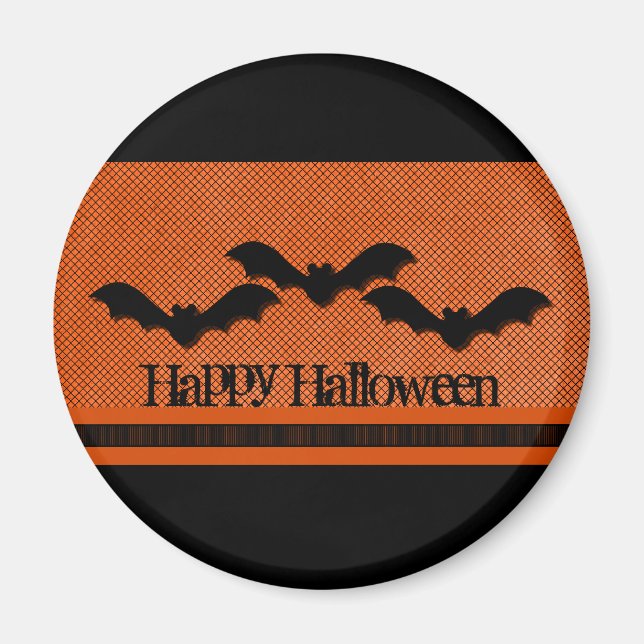 Aimant d'Halloween chauves-déplaisantes, orange (Devant)