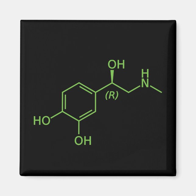 Aimant Diagramme chimique de la molécule d'adrénaline (Devant)