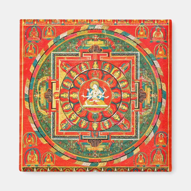 Aimant Diagramme cosmique Mandala pour la méditation (Devant)