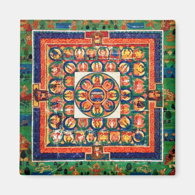 Aimant Diagramme cosmique Mandala pour la méditation (Devant)