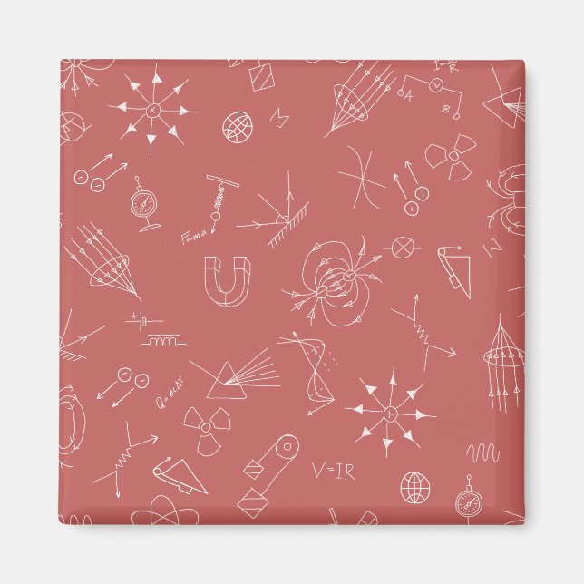 Aimant Diagramme physique rose pâle (Devant)