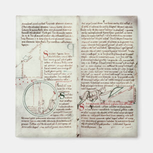 Aimant Diagrammes des mesures et du texte (vélin)