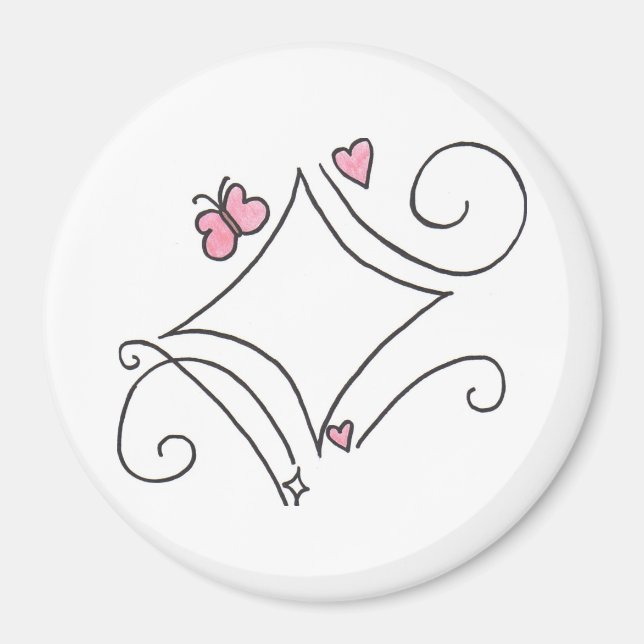 Aimant diamant rose (Devant)