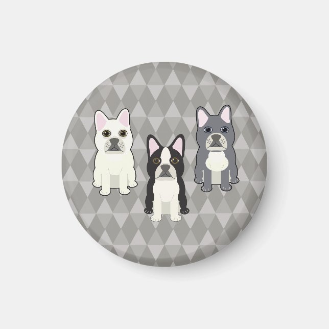 Aimant Diamants Gris Frenchies (Devant)