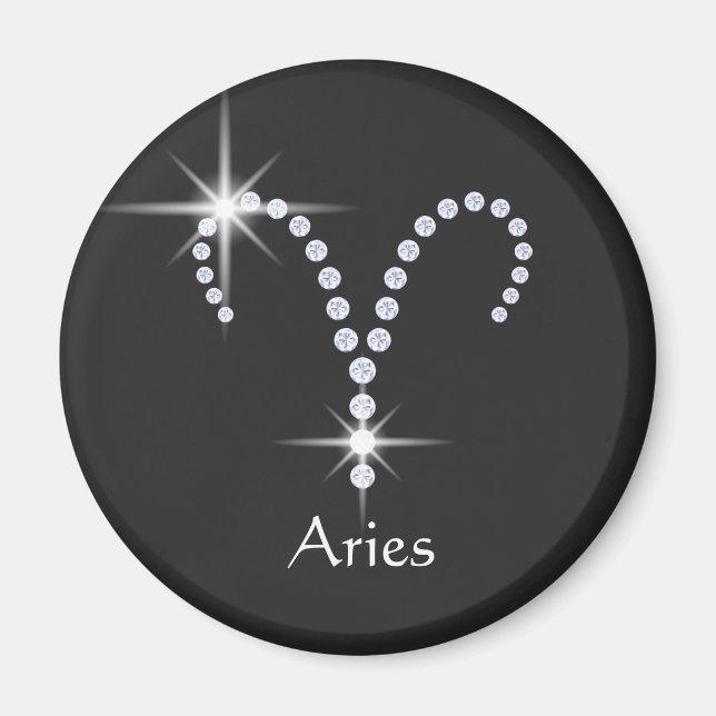 Aimant Diamants scintillants symbole du Bélier  (Devant)