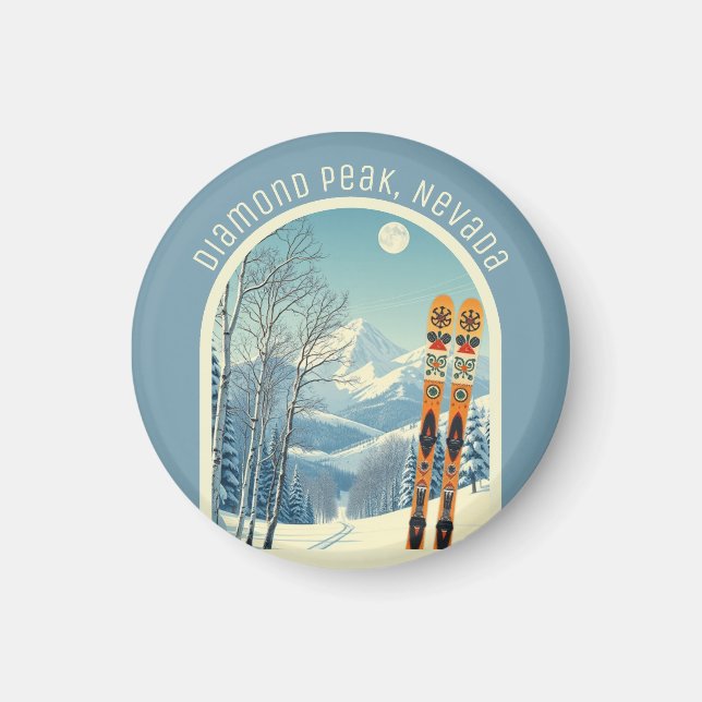 Aimant Diamond Peak Nevada Lake Tahoe ski souvenir  (Devant)