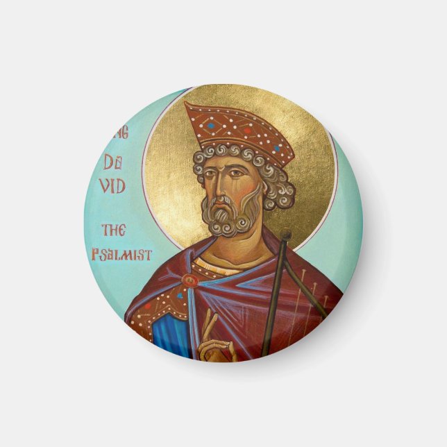 aimant d'icône orthodoxe du roi David le Psalmiste (Devant)