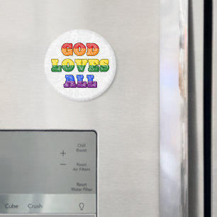 Aimant "Dieu aime tout le monde" Fierté chrétienne gay/LG