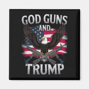 Aimant Dieu Armes Et Trump Aigle Drapeau Américain Vintag