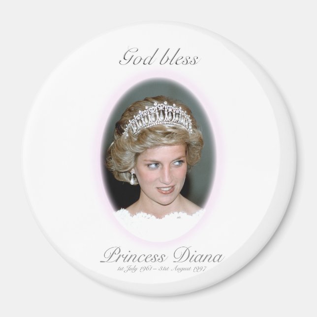 Aimant Dieu Béni Princesse Diana - Souvenir (Devant)