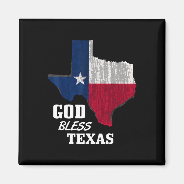 Aimant Dieu Béni Texas Drapeau Texas Fête de l'Indépendan (Devant)