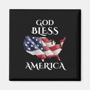 Aimant Dieu bénisse l'indépendance américaine Cadeau Usa