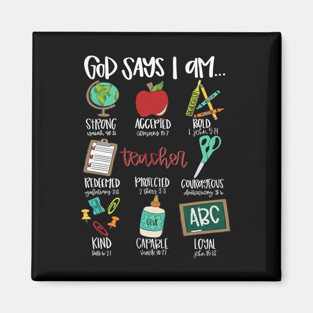 Aimant Dieu dit que je suis... Enseignant Premier Jour De (Devant)