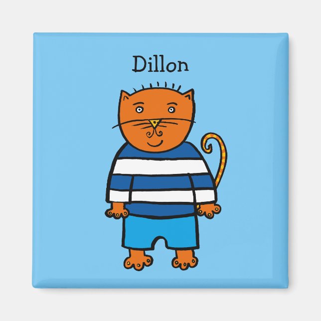 Aimant Dillon le Chat personnalisé (Devant)