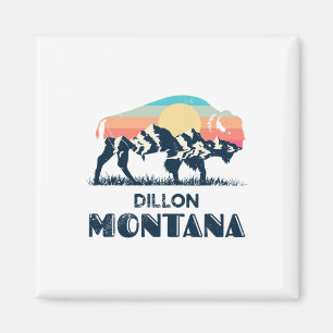 Aimant Dillon Montana Vintage Randonnée Bison Nature
