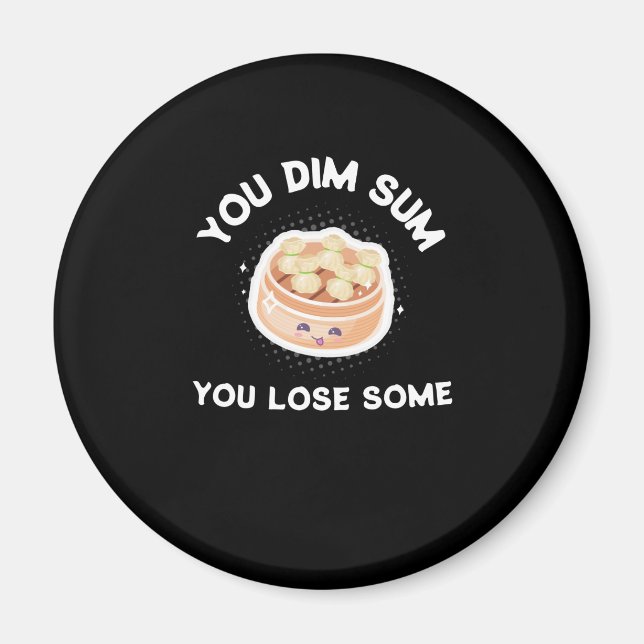 Aimant Dim Sum Funny Asiatique Dumplings alimentaires (Devant)