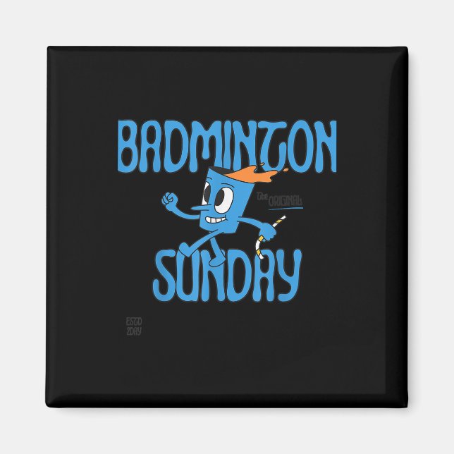 Aimant Dimanche de badminton raquette jeu de volant  (Devant)