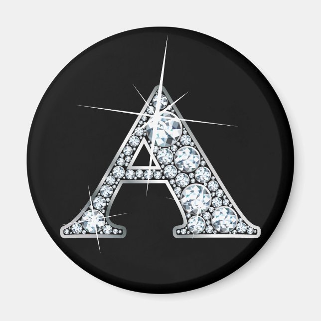Aimant d'impression à bille de diamant "A" (Devant)