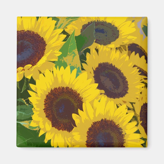 Aimant d'impression des tournesols jaunes (Devant)