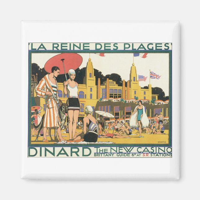 Aimant Dinard L'Affiche Vintage voyage Du Nouveau Casino (Devant)