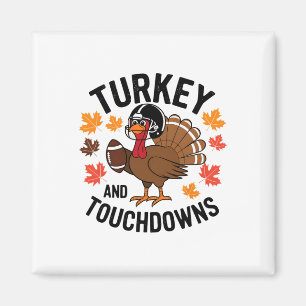 Aimant Dinde de Thanksgiving et touchés Joueur de footll