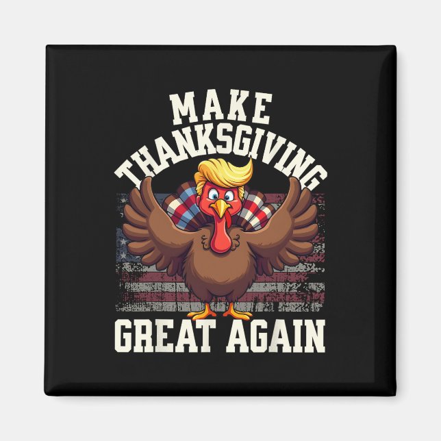 Aimant Dinde drôle pour rendre Thanksgiving grande à nouv (Devant)